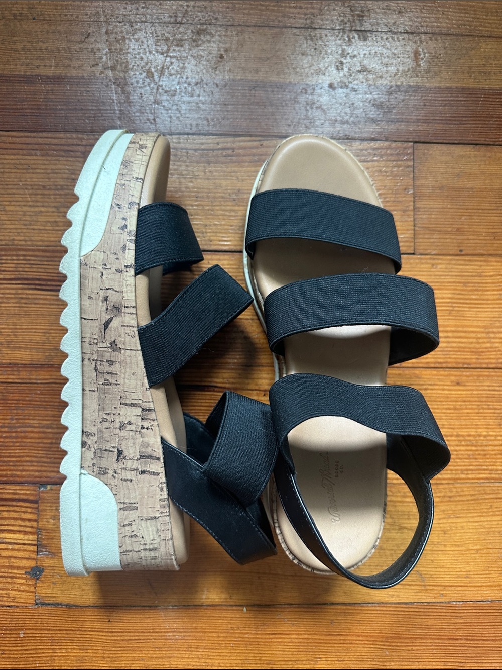 Target Black Strappy Wedge Sandals with Cork Platform